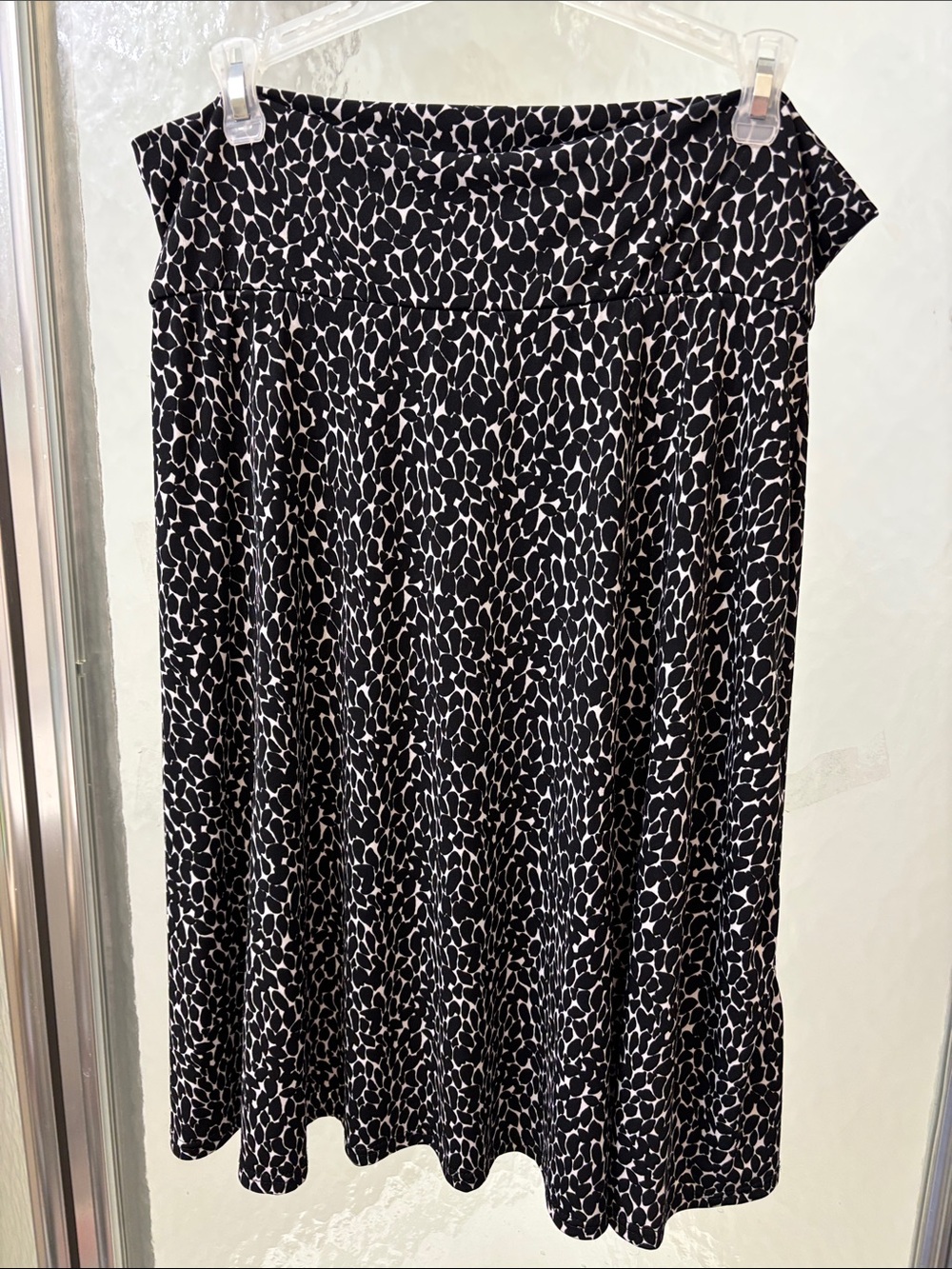 jason maxwell Black and White Patterned Skater Skirt